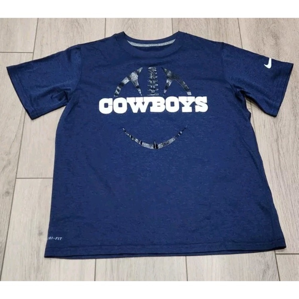 Dallas Cowboys NFL nike Dri-fit Youth Large Short Sleeve Shirt Blue Football